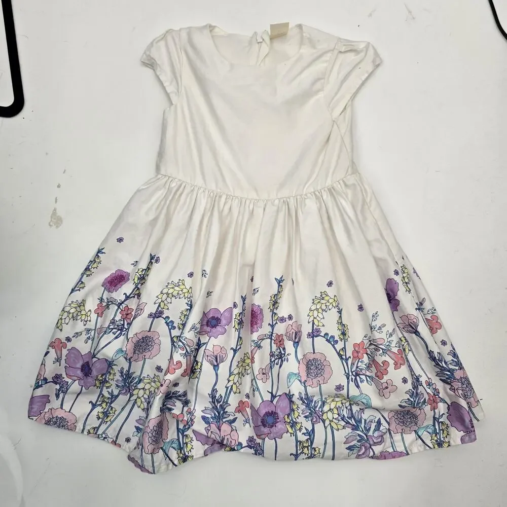 OshKosh B'gosh Girls White Floral Fit Flare Dress 2T
